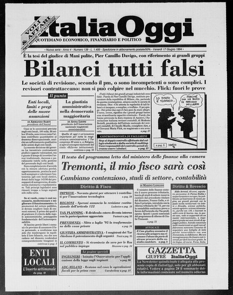 Italia oggi : quotidiano di economia finanza e politica